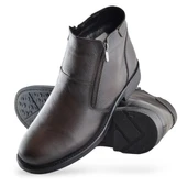 TAB3406 İçi Kürklü Hakiki Deri Erkek Bot Ayakkabı Ortopedik Taban Fermuarlı Deri Bot thumbnail 8