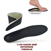 01HK Hakiki Deri Erkek Kadın Ortopedik Tabanlık Unisex Ortopedik Deri Taban - 1