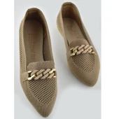 1401 Rahat Günlük Kadın Babet Ayakkabı Düğün Abiye Nişan Triko Dualipa - 4