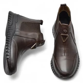 1833 Tam Ortopedik Siyah Hakiki Deri Kadın Bot Ayakkabı Anne Kışlık Deri Bot - 8