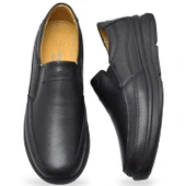 5884 Ortopedik Taban Siyah Hakiki Deri Erkek Ayakkabı Mevsimlik thumbnail 3