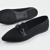 1401 Rahat Günlük Kadın Babet Ayakkabı Düğün Abiye Nişan Triko Dualipa - 3