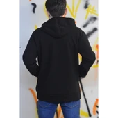 090 Kadın Erkek Polar Kapuşonlu Erkek Polar Kadın Polar Soğuk Geçirmez Oversize 3 İplik Rahat Kalıp - 6