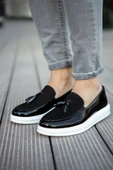 CH002 RBT Loafer Verniciata Erkek Ayakkabı SIYAH - 1