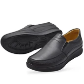 5884 Ortopedik Taban Siyah Hakiki Deri Erkek Ayakkabı Mevsimlik thumbnail 2