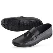 3287 Esnek Rahat Taban Lacivert Hakiki Deri Erkek Ayakkabı Yazlık Casual Laofer Erkek Ayakkabı thumbnail 9