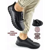 706 Tam Ortopedik Kauçuk Kaymaz Taban Hakiki Deri Kışlık Erkek Ayakkabı - 1