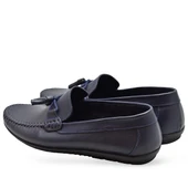 3287 Esnek Rahat Taban Lacivert Hakiki Deri Erkek Ayakkabı Yazlık Casual Laofer Erkek Ayakkabı thumbnail 4