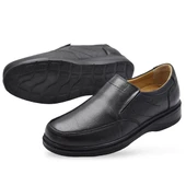 7878 Ortopedik Taban Siyah Hakiki Deri Erkek Ayakkabı Mevsimlik thumbnail 6