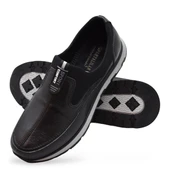 TAB5501 Tam Ortopedik Taban %100 Hakiki Deri Bağcıksız Erkek Ayakkabı Kauçuk Kaymaz Taban thumbnail 2