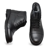 TAB3407 İçi Kürklü Hakiki Deri Erkek Bot Ayakkabı Ortopedik Taban Fermuarlı Deri Erkek Bot thumbnail 4