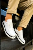 CH979 Santoni GBT Spor Erkek Ayakkabı BEYAZ/SIYAH - 1