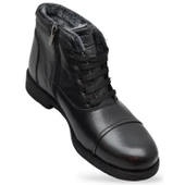 TAB3407 İçi Kürklü Hakiki Deri Erkek Bot Ayakkabı Ortopedik Taban Fermuarlı Deri Erkek Bot thumbnail 5