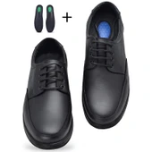 TAB401 Jelli Ortopedik Topuk Masajlı Hakiki Deri Erkek Ayakkabı Kauçuk Taban thumbnail 7