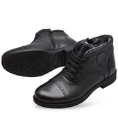 TAB3407 İçi Kürklü Hakiki Deri Erkek Bot Ayakkabı Ortopedik Taban Fermuarlı Deri Erkek Bot thumbnail 3