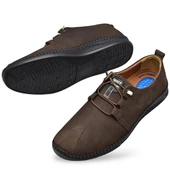 066 Tam Ortopedik Taban Hakiki Deri Nubuk Erkek Ayakkabı Günlük Erkek Ayakkabı Topuk Jelli thumbnail 9