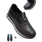 TAB5501 Tam Ortopedik Taban %100 Hakiki Deri Bağcıksız Erkek Ayakkabı Kauçuk Kaymaz Taban thumbnail 1