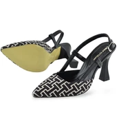 1085 Arkası Açık Kadın Topuklu Ayakkabı 9 cm Abiye Düğün Nişan Kına Gecesi - 4