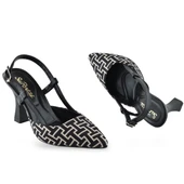 1085 Arkası Açık Kadın Topuklu Ayakkabı 9 cm Abiye Düğün Nişan Kına Gecesi - 6