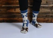 Kamuflaj Desenin Mavi ile Buluşması Pamuklu Unisex Çorap - 1