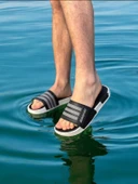 Unısex Füme-Siyah Kaymaz Rahat Taban Deniz Plaj Havuz Banyo Günlük Terlik AQUA-8825 - 5