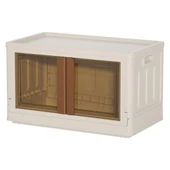 SUNUP SN-25881 40X64X37CM 72L KATLANABİLİR PLASTİK SAKLAMA KUTUSU KAHVERENGİ KAPAKLI TEKERLEKLİ thumbnail 2