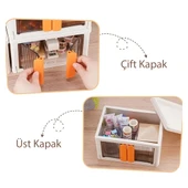 SUNUP SN-25881 40X64X37CM 72L KATLANABİLİR PLASTİK SAKLAMA KUTUSU KAHVERENGİ KAPAKLI TEKERLEKLİ thumbnail 6