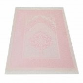 Hediyelik Seccade, Kadife Yasin (İsme Özel), İnci Tesbih, Asetat Kutulu (26×23) İslami Set-Pembe - 3