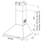 TEKA DBT 60 SİYAH 60 CM. DUVAR TİPİ DAVLUMBAZ - 2