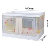 SUNUP SN-25883 40X64X37CM 72L KATLANABİLİR PLASTİK SAKLAMA KUTUSU RENKLİ KAPAKLI TEKERLEKLİ - 3