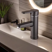 POLYFIT ANTRASİT GRİ MİX LAVABO BATARYASI F1 MODEL 19 CM - 6