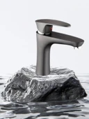 POLYFIT ANTRASİT GRİ MİX LAVABO BATARYASI YÜKSEK 18 CM - 5