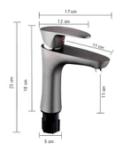 POLYFIT ANTRASİT GRİ MİX LAVABO BATARYASI YÜKSEK 18 CM - 3