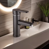 POLYFIT ANTRASİT GRİ MİX LAVABO BATARYASI F1 MODEL 19 CM - 5