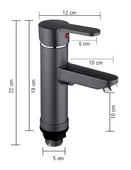 POLYFIT ANTRASİT GRİ MİX LAVABO BATARYASI F1 MODEL 19 CM - 7
