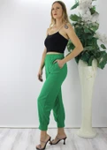 Krinkıl Paça Pensli Pantolon Yeşil - 130.265 - 3