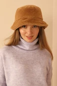 Peluş Bucket Kadın Vizon Şapka - 3