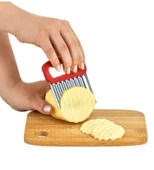 MyBru Paslanmaz Çelik Chips Chopper Patates Sebze ve Meyve Dilimleyici Şekillendirici (Karışık Renk) - 2