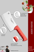LAZBİSA Silver Serisi Mutfak Bıçak Börek Bıçağı Pizza Pide Salata Bıçağı Tavuk Satırı 2 Li Set ( Mft-258) thumbnail 3
