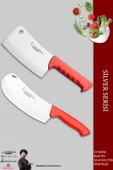 LAZBİSA Silver Serisi Mutfak Bıçak Börek Bıçağı Pizza Pide Salata Bıçağı Tavuk Satırı 2 Li Set ( Mft-258) thumbnail 1