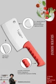 LAZBİSA Silver Serisi Et Kemik Tavuk Satırı Mutfak Bıçak Satırı 2 Li Set ( Mft-005 ) - 3