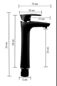 POLYFIT SİYAH MİX LAVABO BATARYASI ÇANAK 29 CM - 7