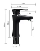 POLYFIT SİYAH MİX LAVABO BATARYASI YÜKSEK 18 CM - 5