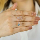 Özel Tasarımlı Arım Balım Peteğim Gümüş Kolye ROSE thumbnail 1