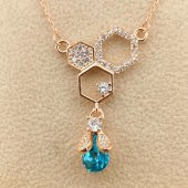 Özel Tasarımlı Arım Balım Peteğim Gümüş Kolye ROSE thumbnail 3