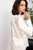 Pierre Cardin 6035 Büyük Beden Saten Gecelik Sabahlık Pijama Takım Şort Takım 6'lı Gelin Çeyiz Seti - 7