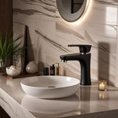 POLYFIT SİYAH MİX LAVABO BATARYASI YÜKSEK 18 CM - 4