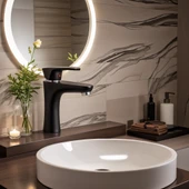 POLYFIT SİYAH MİX LAVABO BATARYASI YÜKSEK 18 CM - 1
