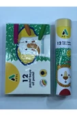 2'li Boyama Seti 1 Adet 12'li pastel Boya 1 Adet 12'li Tam Boya KuruBoya Metal Kutu - 1