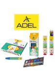 ADEL 3'lü Boyama Seti 12'li Metal Tüp Kuruboya & 24'lü Pastel & 12'li Suluboya - 1